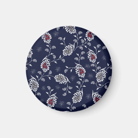 Navy Paisley: Elegant patroonontwerp. Magneet (Voorkant)