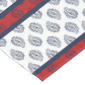 Navy Paisley Over Patriotic Stripes Tafelkleed (Gekanteld)