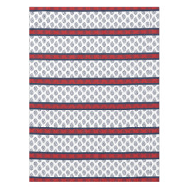 Navy Paisley Over Patriotic Stripes Tafelkleed