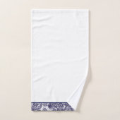 Navy Paisley White Towel Set Bad Handdoek (Handdoek)