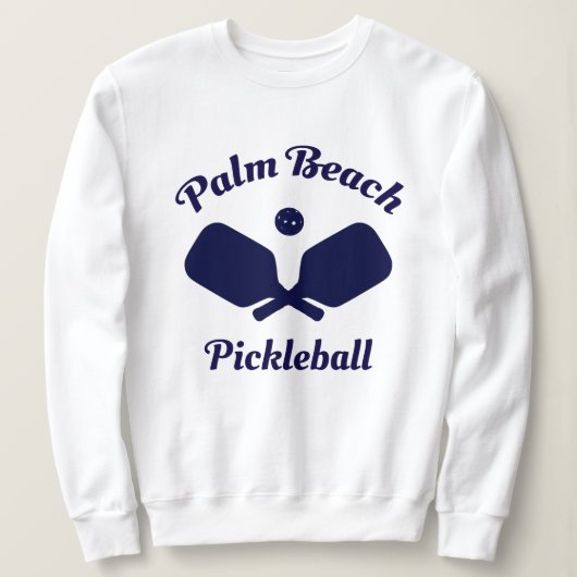 Navy Palm Beach Pickleball Sweatshirt (Design voorkant)