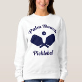 Navy Palm Beach Pickleball Sweatshirt (Voorkant)