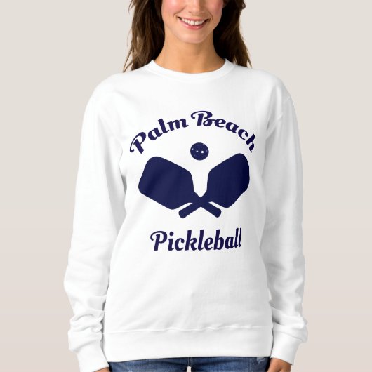 Navy Palm Beach Pickleball Sweatshirt (Voorkant)
