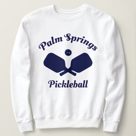 Navy Palm Springs Pickleball Sweatshirt (Design voorkant)