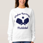 Navy Palm Springs Pickleball Sweatshirt (Voorkant)