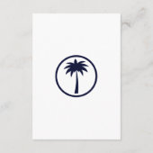 Navy Palm Tree Coastal Wedding Details Informatiekaartje (Achterkant)