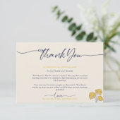 Navy Palm Tropical Boho Botanical bedankt Informatiekaartje (Staand voorkant)