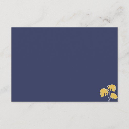 Navy Palm Tropical Boho Botanical bedankt Informatiekaartje (Achterkant)