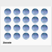 Navy Pastel Blue Triple Glitter Ombre Dank u Ronde Sticker (Vel)
