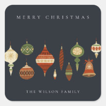 NAVY PASTEL RED GREEN STAR CHIRSTMAS ORNAMENS