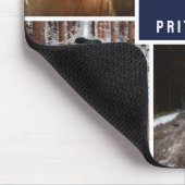 Navy Paw Dog Fotocollage & Monogram Muismat (Hoek)