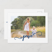 Navy Peace Kerstmis Briefkaart (Voorkant / Achterkant)