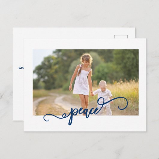 Navy Peace Kerstmis Briefkaart (Voorkant / Achterkant)