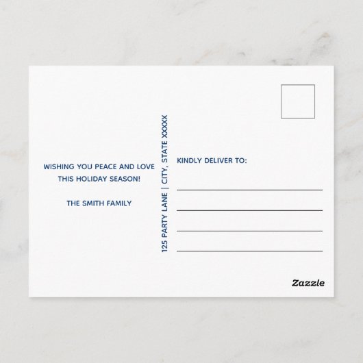 Navy Peace Kerstmis Briefkaart (Achterkant)