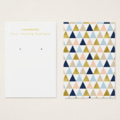 Navy Peach Gold Geometric Earring Display Cards Visitekaartje (Voorkant /achterkant)