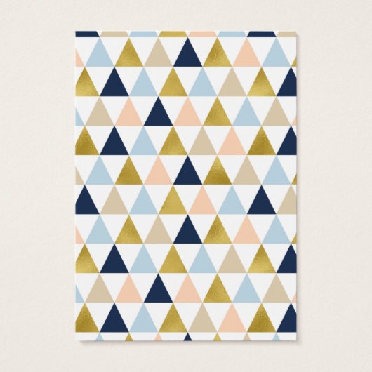 Navy Peach Gold Geometric Earring Display Cards Visitekaartje (Achterkant)