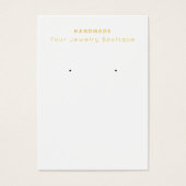 Navy Peach Gold Geometric Earring Display Cards Visitekaartje (Voorkant)