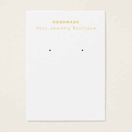 Navy Peach Gold Geometric Earring Display Cards Visitekaartje (Voorkant)