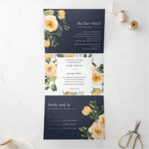 NAVY PEACH PEONY FLORAL WATERVERF WEDING
