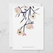 Navy Peach Pink Floral Spring Vrijgezellenfeest Kaart (Achterkant)