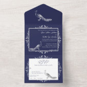 Navy Peacock bloeit in één uitnodiging (Binnen)