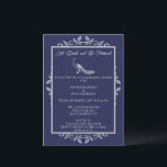 Navy Peacock Flourish Rehearsal Dinner Invitation Kaart<br><div class="desc">Nodig gasten uit voor je repetitieve diner met een uitnodiging voor het diner van het marineserie Peacock Flourish bruiloft. Het uitnodigingsontwerp kenmerkt een elegante pauw die met bloei wordt bewogen. Pas de namen van de bruidegom en de bruid aan samen met de details van het repetitieve diner. Extra trouwbenodigdheden zijn...</div>