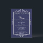 Navy Peacock Flourish Rehearsal Dinner Invitation Kaart<br><div class="desc">Nodig gasten uit voor je repetitieve diner met een uitnodiging voor het diner van het marineserie Peacock Flourish bruiloft. Het uitnodigingsontwerp kenmerkt een elegante pauw die met bloei wordt bewogen. Pas de namen van de bruidegom en de bruid aan samen met de details van het repetitieve diner. Extra trouwbenodigdheden zijn...</div>
