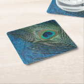 Navy Peacock Kartonnen Onderzetters (Schuin)