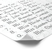 Navy Peacock Love Bird Seating Chart Poster (Hoek)