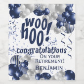 Navy pensioen gefeliciteerd wijn etiket (Enkel label)