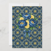 Navy Peony Citrus Painted Floral Vrijgezellenfeest Kaart (Achterkant)