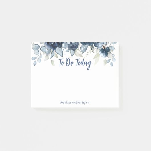 Navy Peony Dusty Blue Eucalyptus Griekenland Post-it® Notes (Voorkant)