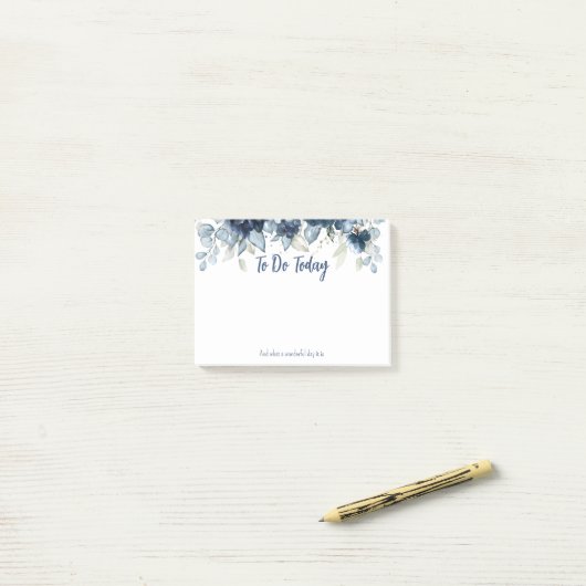 Navy Peony Dusty Blue Eucalyptus Griekenland Post-it® Notes (Op bureau)