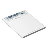 Navy Peony Dusty Blue Eucalyptus Notitieblok (Schuin)