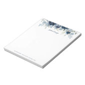 Navy Peony Dusty Blue Eucalyptus Notitieblok (Linkerzijde)