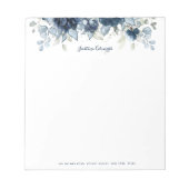 Navy Peony Dusty Blue Eucalyptus Notitieblok (Voorkant)