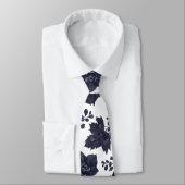 Navy Peony en White Elegant Wedding Stropdas (Gebonden)