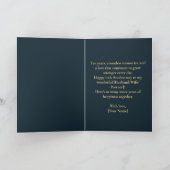 Navy Peony Roos lint 10e bruiloft Jubileum Kaart (Binnen)