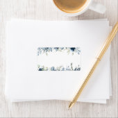 Navy Peony Silver Dusty Blue Eucalyptus Mailing Etiket (Insitu)