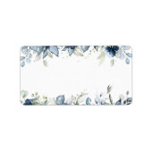 Navy Peony Silver Dusty Blue Eucalyptus Mailing Etiket (Voorkant)