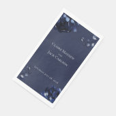 Navy Peony Wedding Long 3 Ply Dinner Napkins Servet (Hoek)