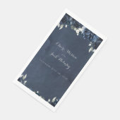Navy Peony Wedding Long 3 Ply Dinner Napkins Servet (Hoek)