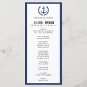 Navy Perfect Chevron / Zig Zag Trouwprogramma Programmakaart (Achterkant)