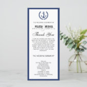 Navy Perfect Chevron / Zig Zag Trouwprogramma Programmakaart (Staand voorkant)