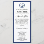 Navy Perfect Chevron / Zig Zag Trouwprogramma Programmakaart (Voorkant)