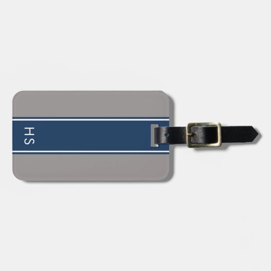 Navy Personalized Bagagelabel (Voorkant horizontaal)