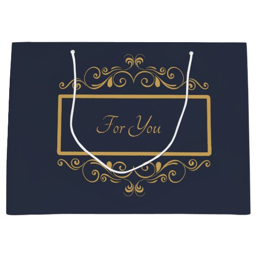 Navy Personalized Large Gift Bag Groot Cadeauzakje (Voorkant)
