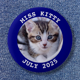 Navy Personalized Round Photo Lijst Ronde Button 5,7 Cm