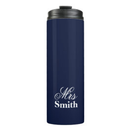 Navy Personalized Text Mrs Name Thermosbeker