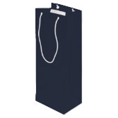 Navy Personalized Wine Gift Bag Wijn Cadeautas (Achterkant Gekanteld)